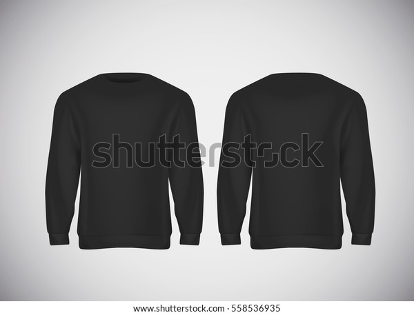 Download Men Black Hoody Realistic Mockup Long Stock Vector (Royalty Free) 558536935