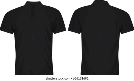 Men black polo t shirt. vector illustration