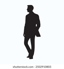 MEN BLACK SHILHOETE VECTOR ILLUSTRATION