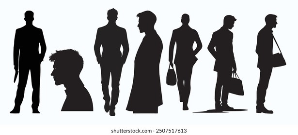 Men black silhouette icon illustration