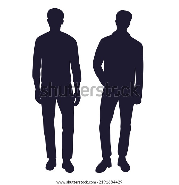 Men Black Silhouette Isolated Vector Stock Vector (Royalty Free ...