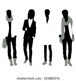 Men black silhouettes