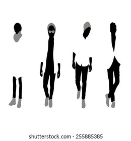 Men black silhouettes