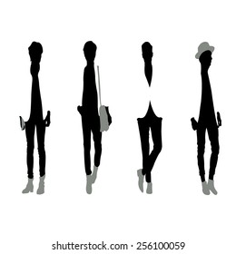 Men black silhouettes