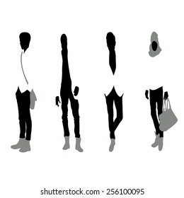 Men black silhouettes
