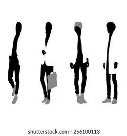 Men black silhouettes