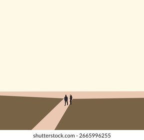 Homens de preto em pé na estrada lateral. Estilo de vida urbano nas férias. Relação de amizade. Design de arte.