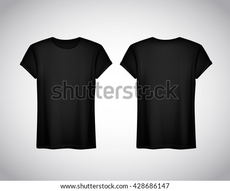 Download Men Black Tshirt Realistic Mockup Short Stock Vector ...