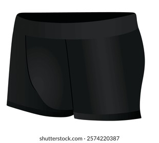 Men black underwear. side view. vector illustration