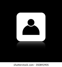 Men - black vector icon on the white button