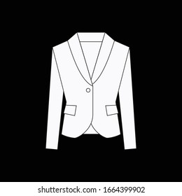 Men blazer or jacket or suit symbol simple flat vector icon in line design. Blazer illustration for web, mobile apps, design. Blazer vector symbol