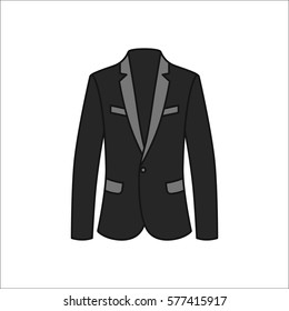 Men blazer or jacket or suit symbol simple flat icon on background