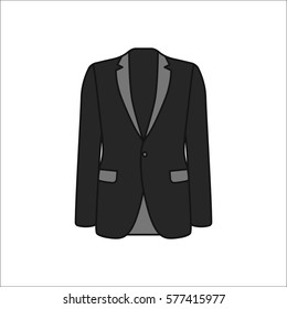 Men blazer or jacket or suit symbol simple flat icon on background