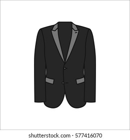 Men blazer or jacket or suit symbol simple flat icon on background