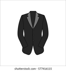 Men blazer or jacket or suit symbol simple flat icon on background