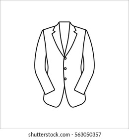 Men blazer or jacket symbol simple line icon on background