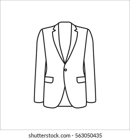 Men blazer or jacket symbol simple line icon on background