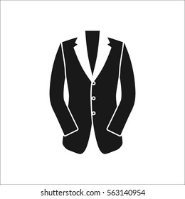 Men blazer or jacket symbol simple silhouette icon on background