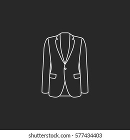 Men blazer or jacket symbol simple line icon on background