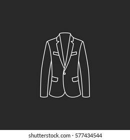 Men blazer or jacket symbol simple line icon on background