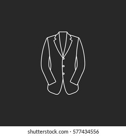 Men blazer or jacket symbol simple line icon on background