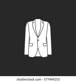 Men blazer or jacket symbol simple silhouette icon on background