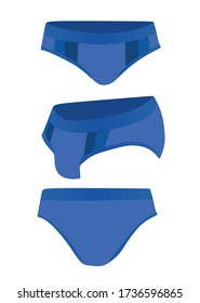 Men blue swim suit. vector illustration