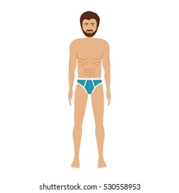 men with blue swimming boxer