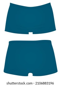 Ropa interior azul. parte delantera y trasera. ilustración vectorial