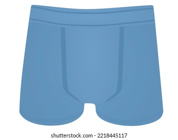 Men blue underwear. front  side. vector illustration