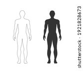 men body icon Vector illustration. Male human body silhouette with flat and line concepts.