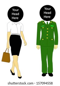 Men body silhouette and Women body silhouette. 