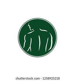 men body strong muscular silhouette symbol vector