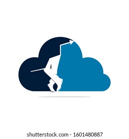 Men` boot fashion  logo design  a man who stand free. boot logo design vector.
