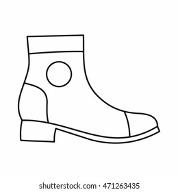 Men boot icon in outline style isolated on white background. Wear symbol vector illustration