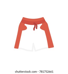 Men boxing shorts flat icon