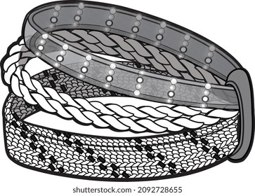 MEN AND BOYS ACCESSORIES BRACELETS VECTOR FLAT SKETCH