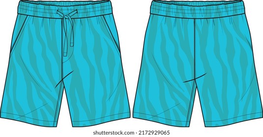 MEN AND BOYS BEACH AND RESORT WEAR SHORTS VECTOR ILLUSTRATION