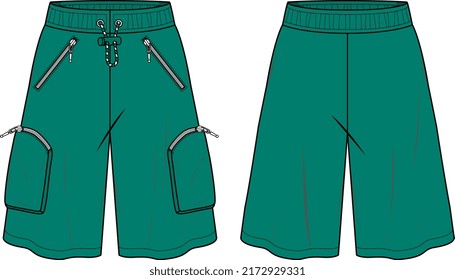 MEN AND BOYS BOTTOM WEAR LONG SHORTS VECTOR ILLUSTRATION