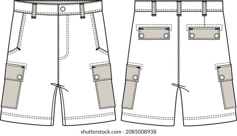 MEN AND BOYS BOTTOM WEAR SHORTS VECTOR SKETCH