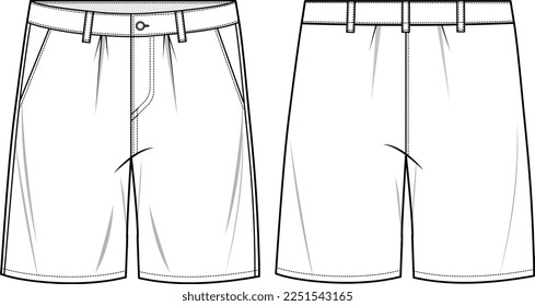 MEN AND BOYS BOTTOM WEAR SHORTS FASHION FLAT DESIGN VECTOR