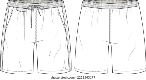 MEN AND BOYS BOTTOM WEAR SHORTS FASHION FLAT DESIGN VECTOR