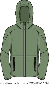 MEN AND BOYS FABRIC HOODIE WITH CAP VECTOR