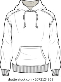 MEN AND BOYS HOODIE WITH CAP AND SWEATERS FOR WINTER SWEAT TOPS FLAT SKETCH VECTOR