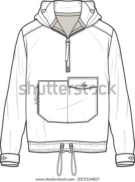 MEN AND BOYS HOODIE WITH CAP AND SWEATERS\
FOR WINTER SWEAT TOPS FLAT SKETCH\
VECTOR