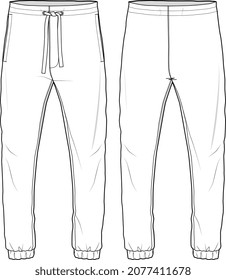 MEN AND BOYS JOGGERS LATEST TREND VECTOR SKETCH