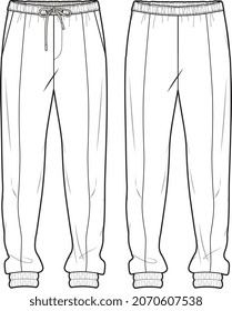 MEN AND BOYS JOGGERS AND TROUSERS TARCKS FLAT DESIGN VECTOR