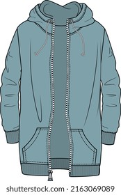 MEN AND BOYS OUTER WEAR HOODIE VECTOR ILLUSTRATION