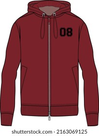 MEN AND BOYS OUTER WEAR HOODIE VECTOR ILLUSTRATION