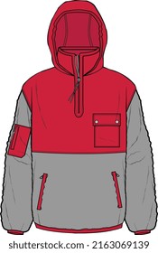 MEN AND BOYS OUTER WEAR HOODIE VECTOR ILLUSTRATION